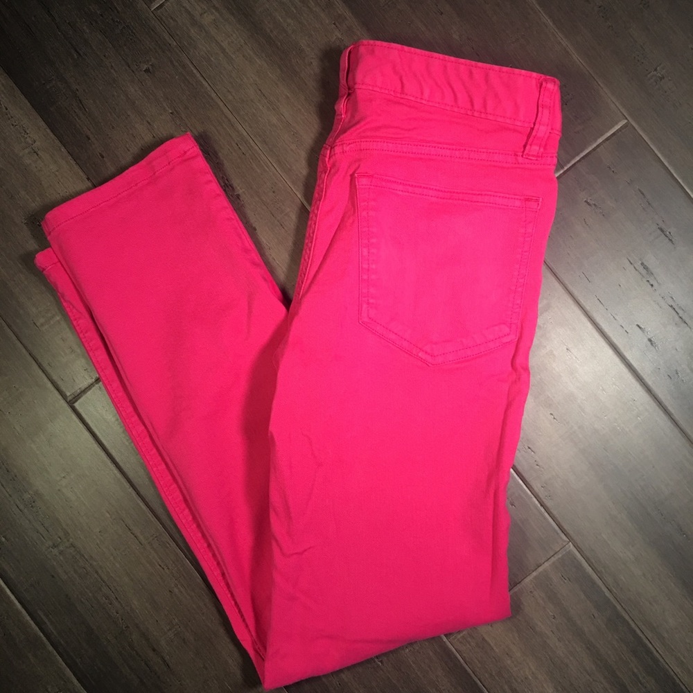 Lands End “fit 1” hot pink ankle jeans